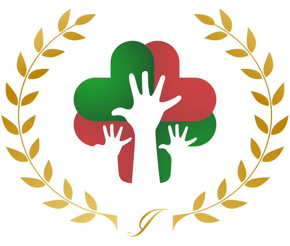 Committed-to-Community-Involvement-9be7102d illustration of 3 hands reaching out on a green and red background